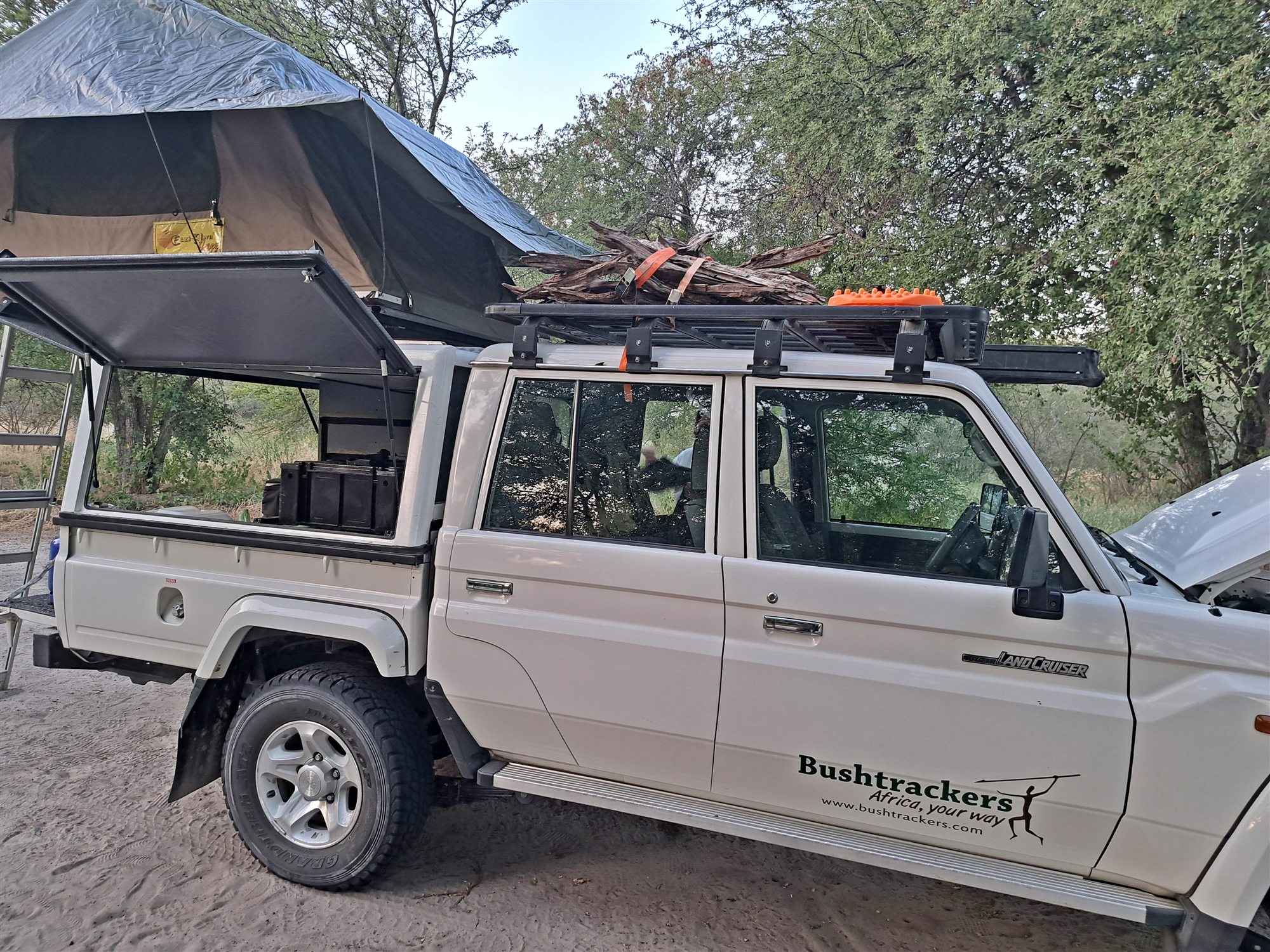 Fully equipped 4x4 hire vehicle prepared for an African journey