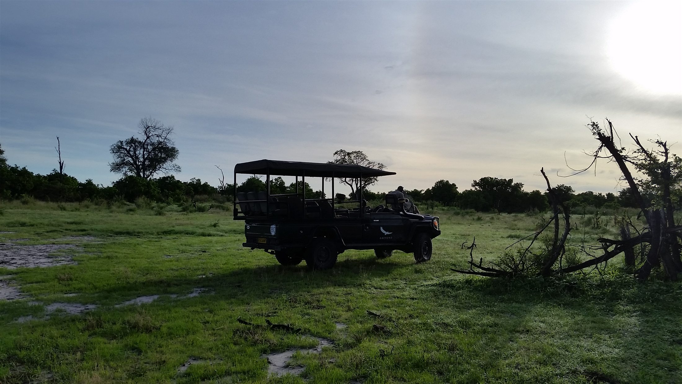 Safari vehicle in the African bush